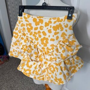 Mother Denim Yellow and White Ruffled Skirt in size 25